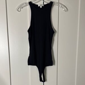Agolde Black Fitted Bodysuit Top